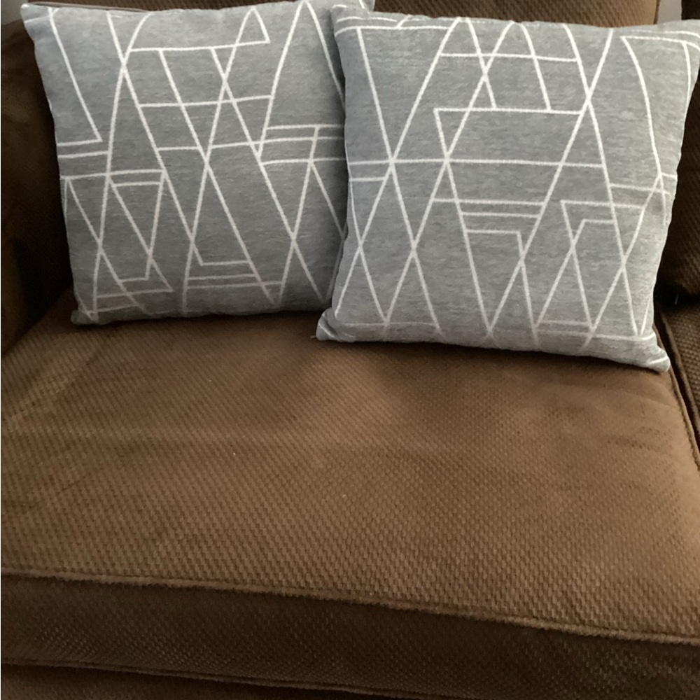 Modern Gray Geometric Accent Pillow Covers
